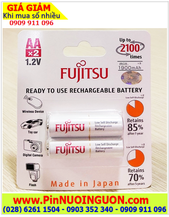 Pin máy ảnh Kỹ thuật số Pin sạc AA 1900mAh 1.2v Fujitsu HR-3UTCEX(2B) /Xuất xứ NHẬT _Vỉ 2viên